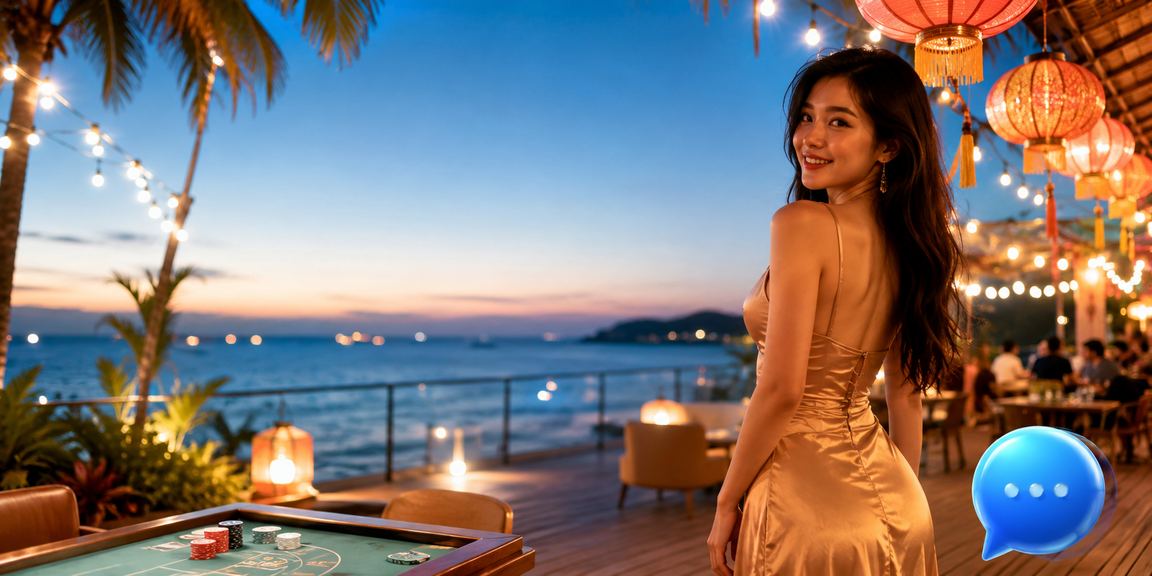 Không khí chơi bài tại chợ đêm Phú Quốc với ánh đèn lễ hội rực rỡ
